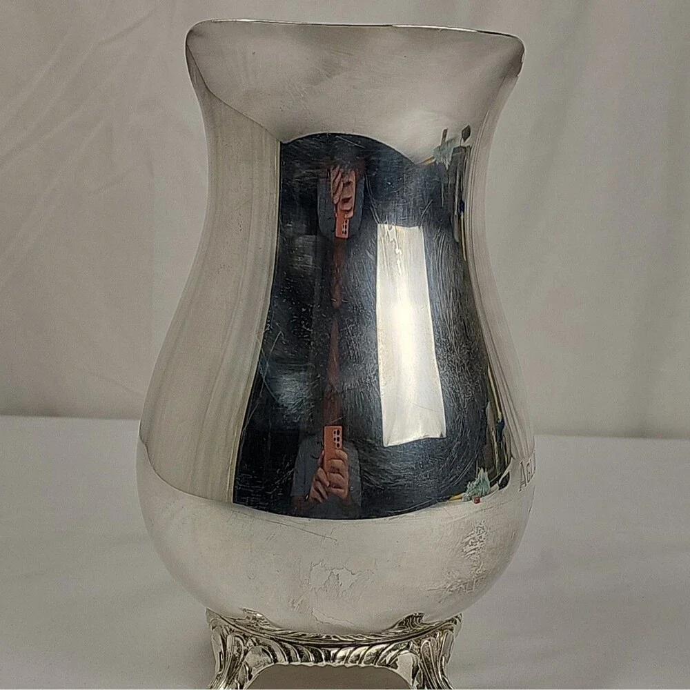 Vintage Wm Rogers 817 Silverplate Pitcher Aglaia President 1963-64 Footed